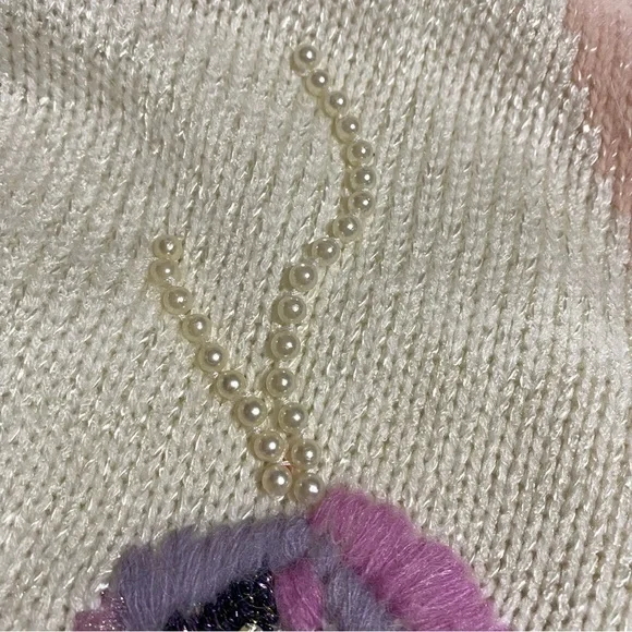 Vintage embellished wrap sweater size M - Picture 8 of 13